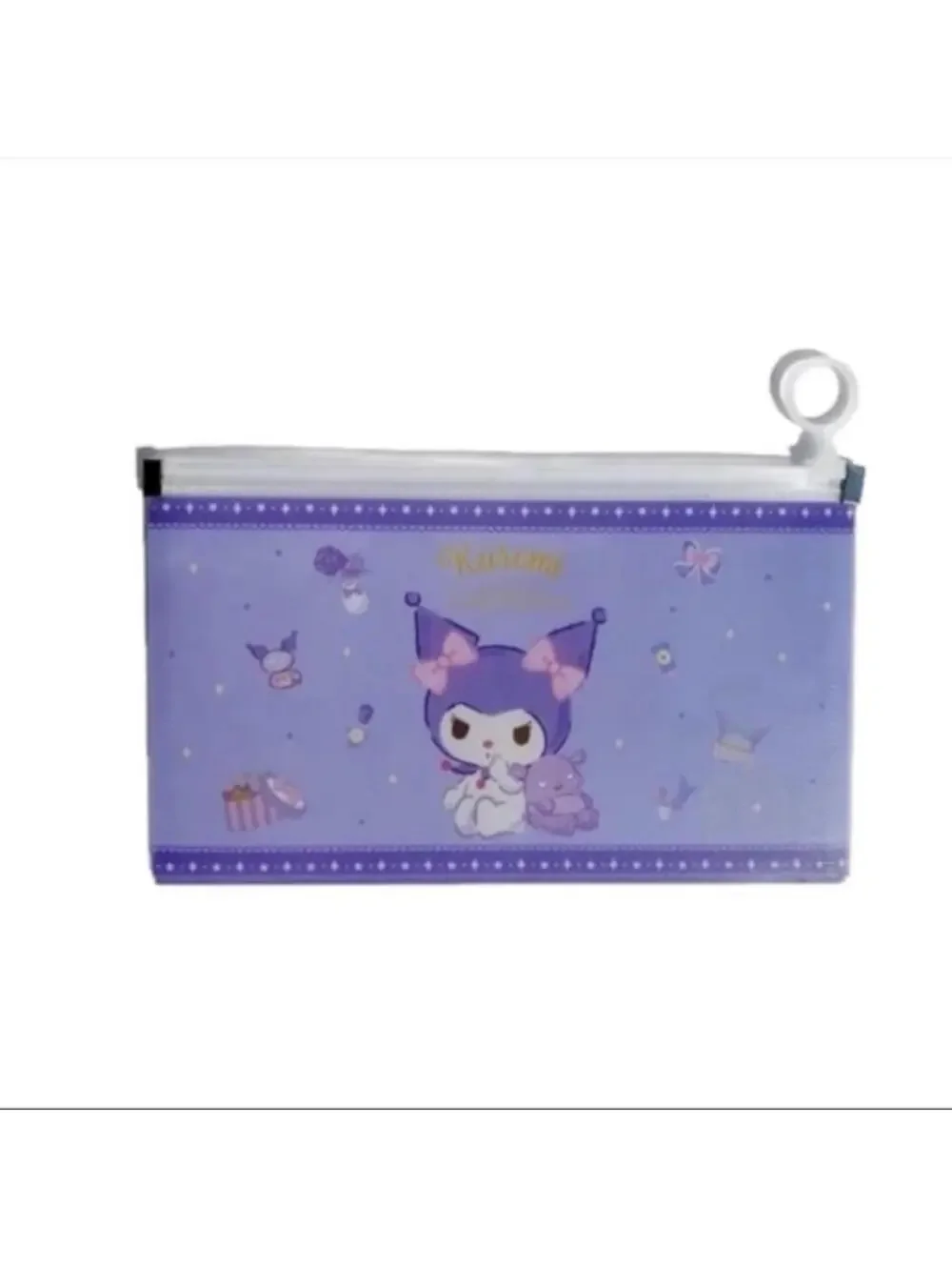 Sanrio Kuromi flat storage plastic large pouch receipt holder 8.5”
